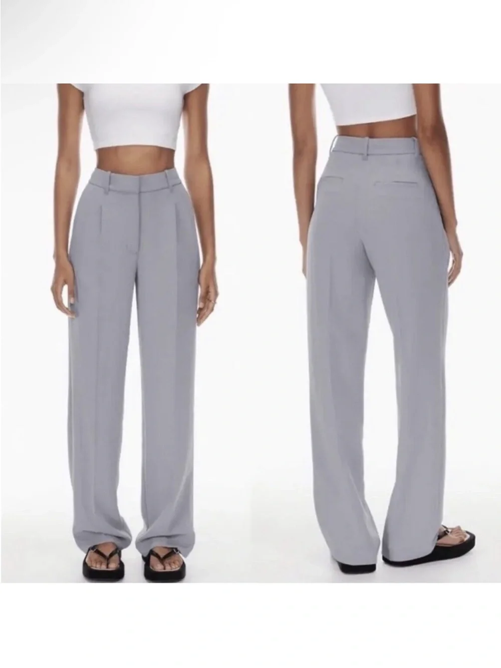 Wilfred Aritzia The Effortless Linen Blend Wide Leg Pant Size 2